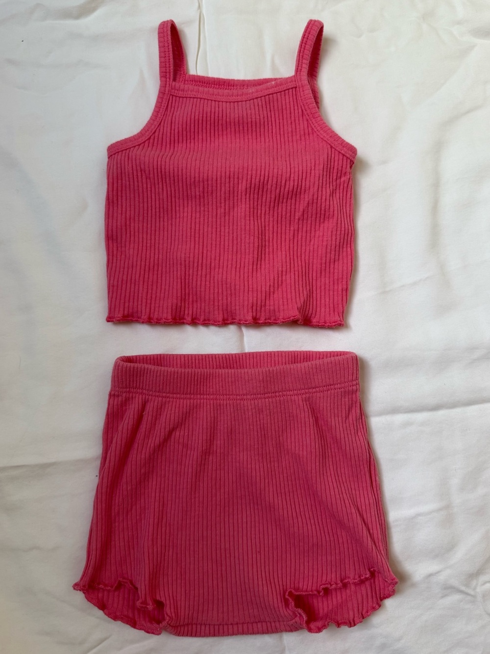 Old Navy Coral Ribbed Tank and Skirt Set